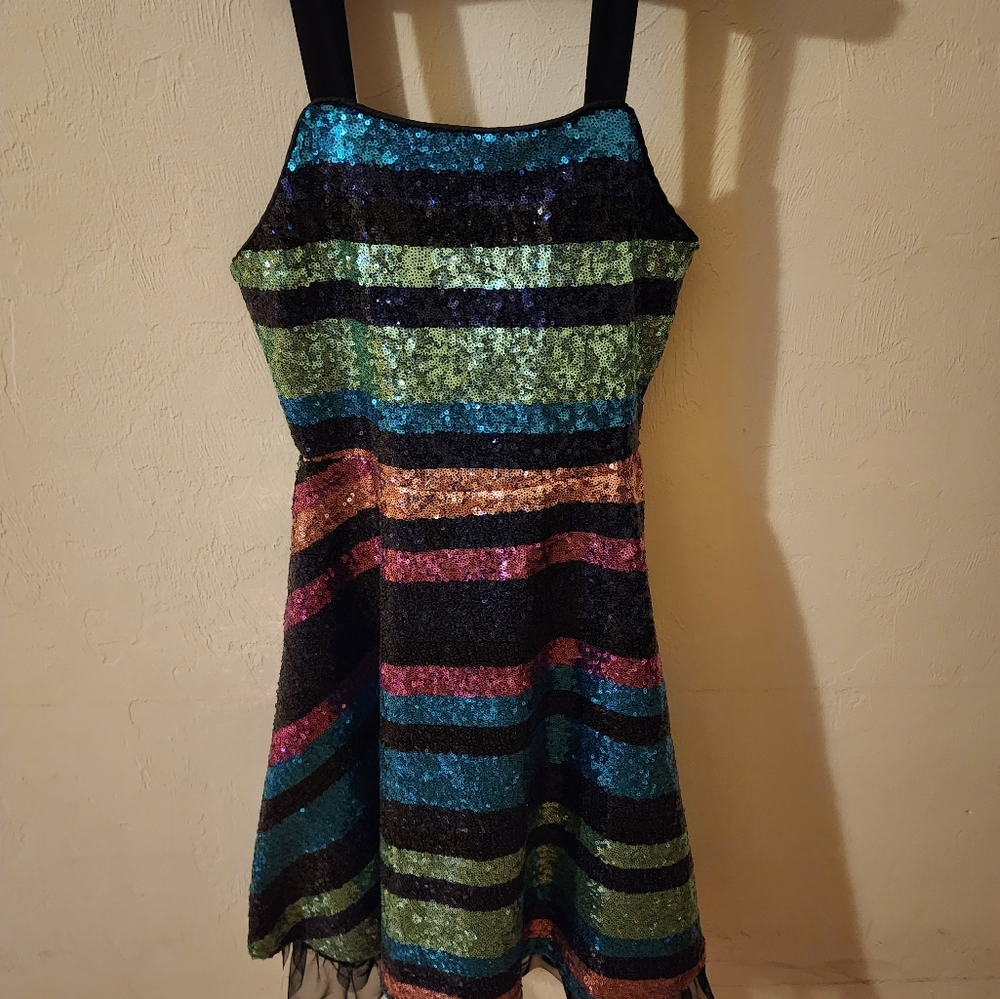 Rare Edition size 14 full sequin striped dress.